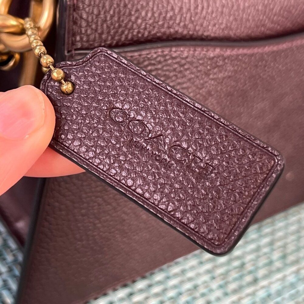RARE Coach Oxblood Leather Suede Tabby 26 Pave Gem / Crystals - Picture 6 of 16